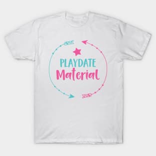 Playdate Material, Arrow, Stars - Blue Pink T-Shirt